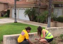 Urban geophone array offers new look at northern Los Angeles basin LSU's Patricia Persaud (left) and a Cal Tech undergraduate student mark a newly-buried geophone node in a Los Angeles yard.