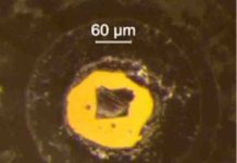 Experiments using Diamond Anvils Yield New Insight into the Deep Earth The diamond anvil in which samples of magnesiowüstite
