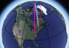 Scientists identify three causes of Earth’s spin axis drift The observed direction of polar motion, shown as a light blue line, compared with the sum (pink line) of the influence of Greenland ice loss (blue), postglacial rebound (yellow) and deep mantle convection (red). The contribution of mantle convection is highly uncertain.