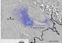 Volcano under ice sheet suggests thickening of West Antarctic ice is short-term Antarctic ice sheet