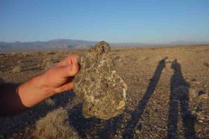 Deposits from a landslide outside Pahrump, Nevada. 