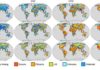 Future climate analogs for the years 2020, 2050, 2100 and 2200 according to three well-established models. If greenhouse gas emissions are not curbed, the study says, the climate will continue to warm until it begins to resemble the Eocene in 2100. Credit: Courtesy of the authors