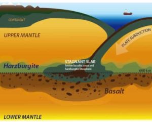 subducted oceanic crust inferred from this study.