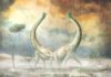 New dinosaur with heart-shaped tail provides evolutionary clues for African continent This is an illustration depicting Mnyamawamtuka in its environmental setting.