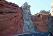 Dyke cutting Canary Islands, Spain Dyke cutting Canary Islands, Spain