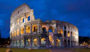 Roman monuments, including the Colosseum