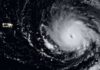 Large volcanic eruptions can alter hurricane strength and frequency Hurricane Irma forming over the Atlantic Ocean in September 2017.