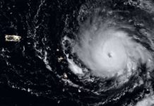 Large volcanic eruptions can alter hurricane strength and frequency Hurricane Irma forming over the Atlantic Ocean in September 2017.