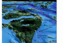 Salish seafloor mapping identifies earthquake and tsunami risks Image showing landslide failures around Orcas Island. The red line marks the newly discovered Skipjack fault zone. Credit: H. Gary Greene