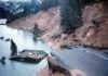 Aftershocks of 1959 earthquake rocked Yellowstone in 2017-18 State Highway 287 slumped into Hebgen Lake; damage from the August 1959 Hebgen Lake (Montana-Yellowstone) earthquake.