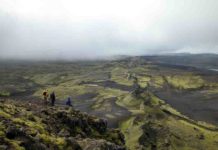 The Laki volcano in Iceland.