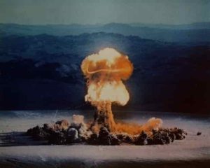 The 37 kiloton 'Priscilla' nuclear test, detonated at the Nevada Test Site in 1957. Credit: US Department of Energy