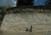 A 49 kilometers high volcanic ash column rose up over the Mayan civilization San Salvador Volcano