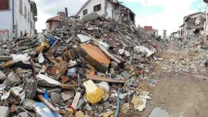  Earthquake damage in the centre of Amatrice, Italy, in 2016 (