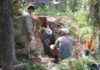 Evidence of two quakes extends rupture history in Grand Tetons National Park The excavation of trench B at the Leigh Lake site. Shown in the photo (from left to right) are Glenn Thackray, Cooper Brossy, and Darren Zellman. Credit: Mark Zellman