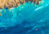 Life under extreme conditions at hot springs in the ocean Aerial view of the acidic hot springs in the shallow water of the Taiwanese Kueishantao volcanic island, visible through the whitish discoloration of the sea water by sulphur. Credit: Mario Lebrato, Uni Kiel