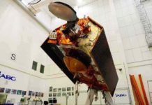 New Earth mission will track rising oceans into 2030 The Sentinel-6A spacecraft sits in its clean room in Germany's IABG space test center. The satellite is being prepared for a scheduled launch in November 2020 from Vandenberg Air Force Base in California. Credit: IABG
