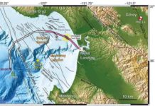 Underwater telecom cables make superb seismic network Researchers employed 20 kilometers (pink) of a 51-kilometer undersea fiber-optic cable, normally used to communicate with an off-shore science node (MARS, Monterey Accelerated Research System), as a seismic array to study the fault zones under Monterey Bay.