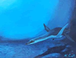 A representation of a plesiosaur - living reconstruction (representation: Kai Caspar)