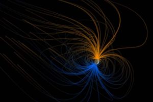 This visualization shows the magnetic field around Earth, or the magnetosphere. Earth’s magnetic field origins are still a mystery, a new MIT study finds. Credit: Greg Shirah and Tom Bridgman, NASA/Goddard Space Flight Center Scientific Visualization Studio.