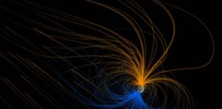 This visualization shows the magnetic field around Earth, or the magnetosphere. Earth’s magnetic field origins are still a mystery, a new MIT study finds. Credit: Greg Shirah and Tom Bridgman, NASA/Goddard Space Flight Center Scientific Visualization Studio.