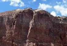 Asteroid, climate change not responsible for mass extinction 215 million years ago URI graduate student Reilly Hayes (left) and undergraduate Amanda Bednarick examine an outcrop for fossils at Petrified Forest National Park as part of their research. Credit: Amanda Bednarick