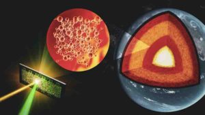Researchers developed a technique that allows them to study the atomic arrangements of liquid silicates at the extreme conditions found in the core-mantle boundary. This could lead to a better understanding of the Earth's early molten days, which could even extend to other rocky planets. Credit: Greg Stewart/SLAC National Accelerator Laboratory
