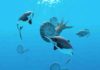 Fishing rod ‘selfie stick’ and scientific sleuthing turn up clues to extinct sea reptile An artistic life reconstruction of Nannopterygius. Credit: Andrey Atuchin