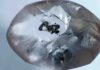 A rough diamond from Kankan, Guinea, that was analyzed in a new study led by a PhD student at the U of A. The imperfections inside the diamond are small inclusions of a mineral called ferropericlase, which is from the lower mantle. Credit: Anetta Banas
