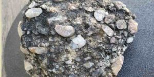 A sample of pebbly rock that U of A researchers took from an outcrop in Nunavut. The rock was found to contain both gold and diamonds—a rare combination similar to that found in the world's richest gold deposit in South Africa. (Photo: Supplied)