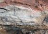 New fault zone measurements could help us to understand subduction earthquakes The outcrop of the pseudotachylyte-bearing fault zone in pelagic sedimentary rocks.