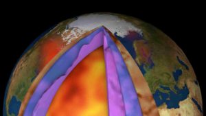 Despite ESA’s GOCE mission ending over seven years ago, scientists continue to use this remarkable satellite’s gravity data to delve deep and unearth secrets about our planet. Recent research shows how scientists have combined GOCE data with measurements taken at the surface to generate a new model of Earth’s crust and upper mantle. This is the first time such a model has been created this way – and it is shedding new light on the processes of plate tectonics. The new model produced in ESA’s 3D Earth study shows for the first time how dissimilar the sub-lithospheric mantle is beneath different oceans, and provides insight as to how the morphology and spreading rates of mid-oceanic ridges may be connected with the deep chemical and thermal structure. Credit: ESA/Planetary Visions)