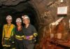 Earth’s crust mineralogy drives hotspots for intraterrestrial life DeMMO field team from left to right: Lily Momper, Brittany Kruger, and Caitlin Casar sampling fracture fluids from a DeMMO borehole installation. Credit: ©Matt Kapust