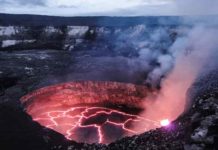 Rare opportunity to study short-lived volcanic island reveals sulfur-metabolizing microbes A view of Kīlauea’s summit lava lake. The lava lake is contained within a crater, which is set within the larger Halema‘uma‘u Crater. New research aims to understand the activity that led to the eruption in 2018 in Kīlauea’s lower East Rift Zone. Credit: USGS