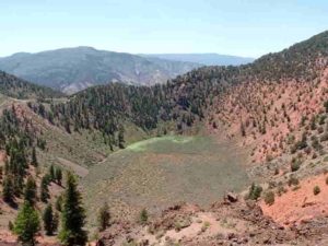 A view of the crater of Dotsero volcano, a monogenetic volcano that erupted in Colorado about 4,000 years ago. Credit: Greg Valentine