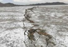 Seismic shockwave pattern may be redirecting earthquake damage A ruptured fault in Searles Valley, California, after the 2019 Ridgecrest earthquakes. A study of earthquakes led by The University of Texas at Austin found that seismic shockwaves are shaped by jagged faults and the debris wedged between them. Credit: Ben Brooks/USGS