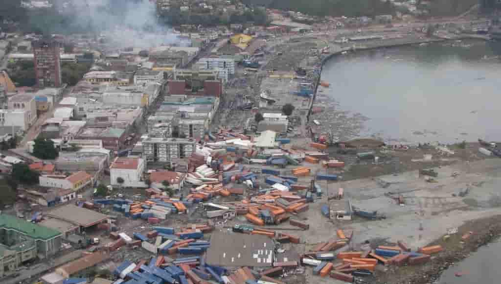 The aftermath of a 2010 tsunami in Chile, which was analyzed in a new study in JGR Solid Earth. Earlier warnings made possible by the study of tsunami-generated magnetic fields could better prepare coastal areas for impending disasters. Credit: International Federation of Red Cross and Red Crescent Societies