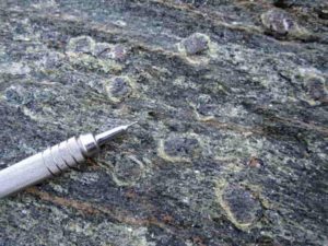 Minerals are visible in rock samples from the coast of Oman. Scientists said these rocks may reveal new information about subduction, an important tectonic process on Earth.  Credit: Joshua Garber / Penn State.