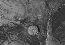 Tonga eruption is one for the record books Taken by the Himawari 8 satellite, this red-filter visible image of a volcanic eruption in Tonga was taken on 15 January 2022 at 04:50 (UTC) 5:50 PM (Tonga Local Time). This volcanic eruption produced a 3.9 foot (1.2 meter) tsunami which struck Nukuʻalofa, the capital of Tonga. The volcano also triggered tsunamis across the Pacific Ocean affecting countries and territories like Fiji, Samoa, Wallis and Futuna, Vanuatu, New Zealand, Australia, Japan, Russia, the United States, Canada, Mexico, Chile and Ecuador, and explosions and the shockwave from the eruption could be heard as far as Alaska and Canada. Also visible in this image is the remnants of Tropical Cyclone Cody to the southwest. Credit: Japan Meteorological Agency/NASA SPoRT. CC BY 4.0