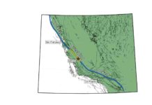 A slow-motion section of the San Andreas fault may not be so harmless after all California’s San Andreas Fault. The “creeping” central section, subject of a new study, is in yellow. Rock samples from almost 2 miles down were taken at the San Andreas Fault Observatory at Depth, or SAFOD, marked by the red star. (Adapted from Coffey et al., Geology, 2022)