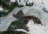 Landslides can have a major impact on glacier melt and movement Using satellite imagery (shown above) to study the effects of a 2019 landslide on the Amalia Glacier in Patagonia, a University of Minnesota-led research team found the landslide helped stabilize the glacier and caused it to grow by about 1,000 meters over the last three years. Photo credit: Max Van Wyk de Vries