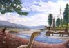 Discovery and naming of Africa’s oldest known dinosaur Artistic reconstruction of Mbiresaurus raathi (in the foreground) with the rest of the Zimbabwean animal assemblage in the background. It includes two rhynchosaurs (at front right), an aetosaur (at left), and a herrerasaurid dinosaur chasing a cynodont (at back right). Illustration courtesy of Andrey Atuchin.