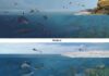 New pterosaur species found in sub-Saharan Africa SMU paleontologists helped find a new species of pterosaurs in Angola, where fossils of other large marine animals have been found. E. otyikokolo can be seen flying above the ocean in the ancient picture. Artwork by Karen Carr Studio.