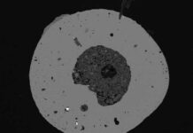 Meteorite crater discovered in French winery Microsphere from the meteorite: The iron oxide spherule found in the “Domaine du Météore” crater has a core composed of minerals typical for the crater environment and also contains a large number of microdiamonds. Photo: Frank Brenker, Goethe University Frankfurt
