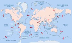 Map of the tectonic plates (credit: Getty Images)