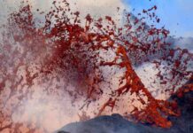 Carbon dioxide – not water – triggers explosive volcanoes Explosive lava spews from the latest eruption of the Fogo volcano located on the Cape Verde islands in November 2014. Science now knows that carbon dioxide – instead of water – triggered it. Credit: Ricardo Ramalho/Cardiff University