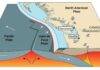 The ripple effect of small earthquakes near major faults Illustration of the Cascadia subduction zone, a region where the patterns examined in this study play out. (Credit: Carie Frantz, Wikimedia Commons)
