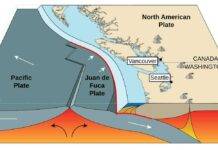 The ripple effect of small earthquakes near major faults Illustration of the Cascadia subduction zone, a region where the patterns examined in this study play out. (Credit: Carie Frantz, Wikimedia Commons)