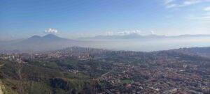 View of Naples from the Hermitage of Camaldoli with Mt. Vesuvius, Gulf of Naples, Sorrento Peninsula and the Eastern edge of Campi Flegrei. Taken while setting up measuring stations. Credit: Simone Ceska, GFZ