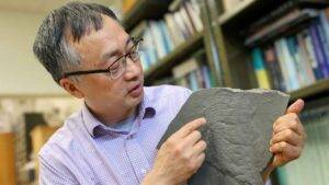 Virginia Tech geobiologist Shuhai Xiao and collaborators reported a 550 million-year-old sea sponge fossil, filling in a gap in the evolutionary family tree of one of the earliest animals. Photo by Spencer Coppage for Virginia Tech.
